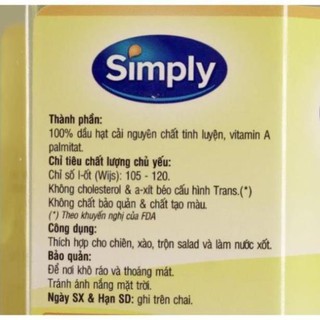 Dầu đậu nành simply 1lit