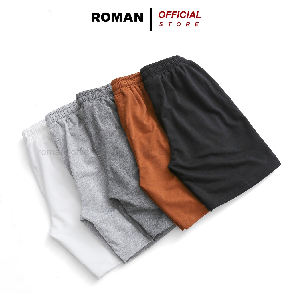 Quần đùi nam trơn ROMAN short nỉ chất liệu cotton xịn thoáng mát dễ chịu QS06