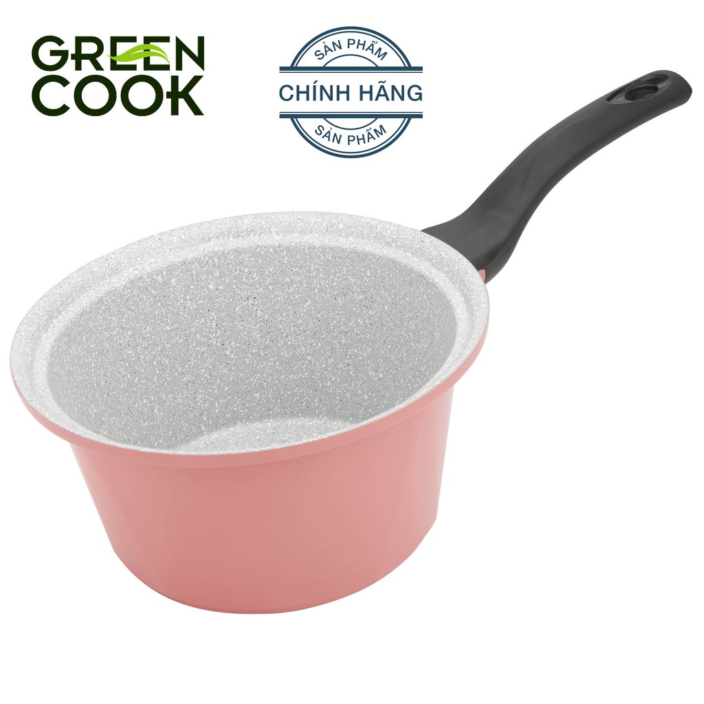 Nồi đúc ceramic vân đá đáy từ chống dính 18cm Green Cook GCS02-18IH - quánh