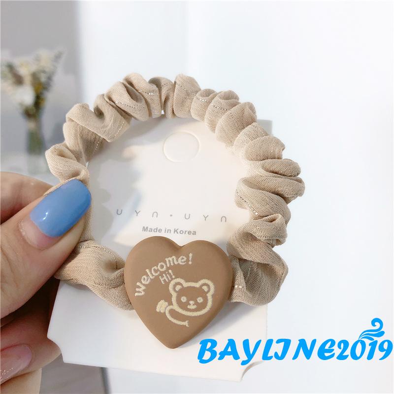 Dây buộc tóc hình trái tim hoạt hình phong cách Hàn Quốc dễ thương cho bé gái