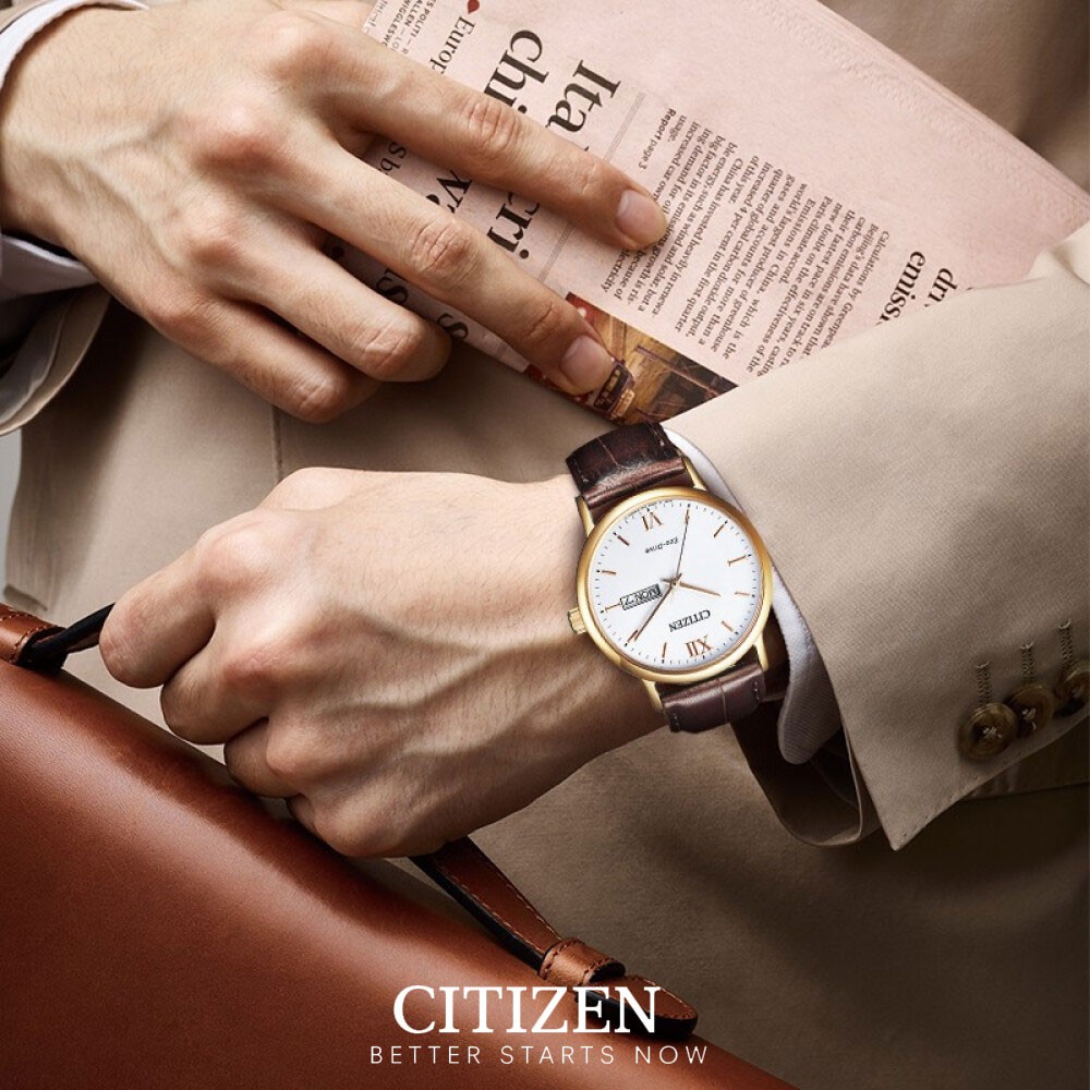 Đồng Hồ Nam Citizen Dây Da BM9012-02A - Mặt Trắng