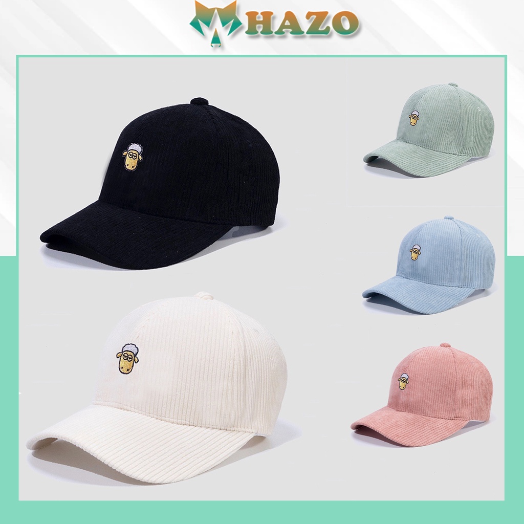 Mũ Lưỡi Trai Nón Kết Nhung Cao Cấp Thêu Mặt Cừu 426 Phong Cách Ulzzang Form Unisex Nam Nữ - Hazo