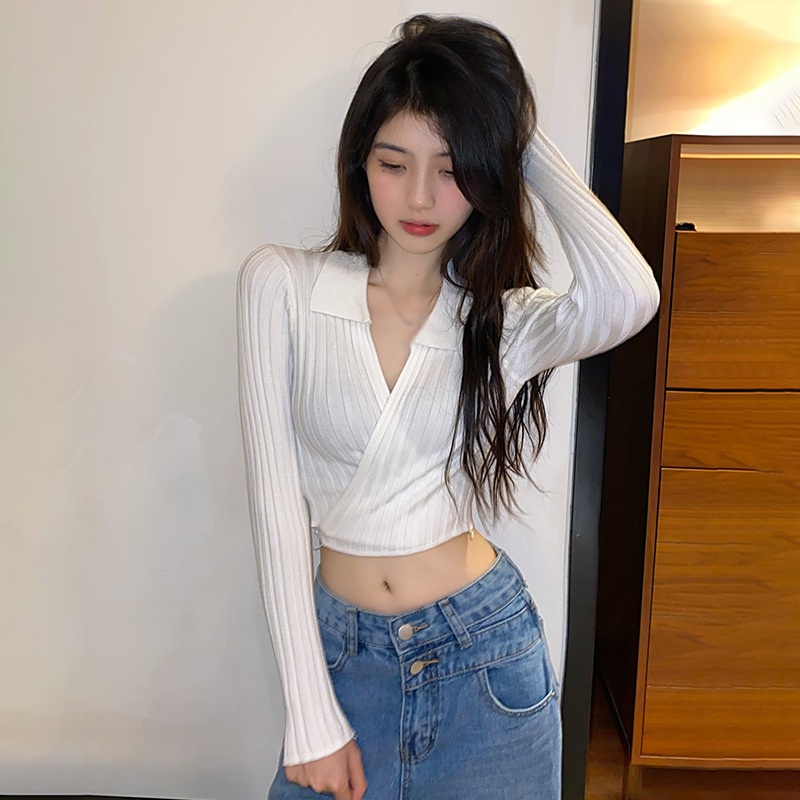 Áo cardigan dệt kim cổ chữ V tay dài màu sắc đơn giản phong cách Hàn Quốc thời trang dành cho nữ