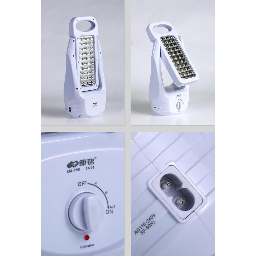 Đèn Led sạc điện 2 mặt 60 bóng siêu sáng KM-793 -shop SLIMEMOCHISQUISHY ô tô ke