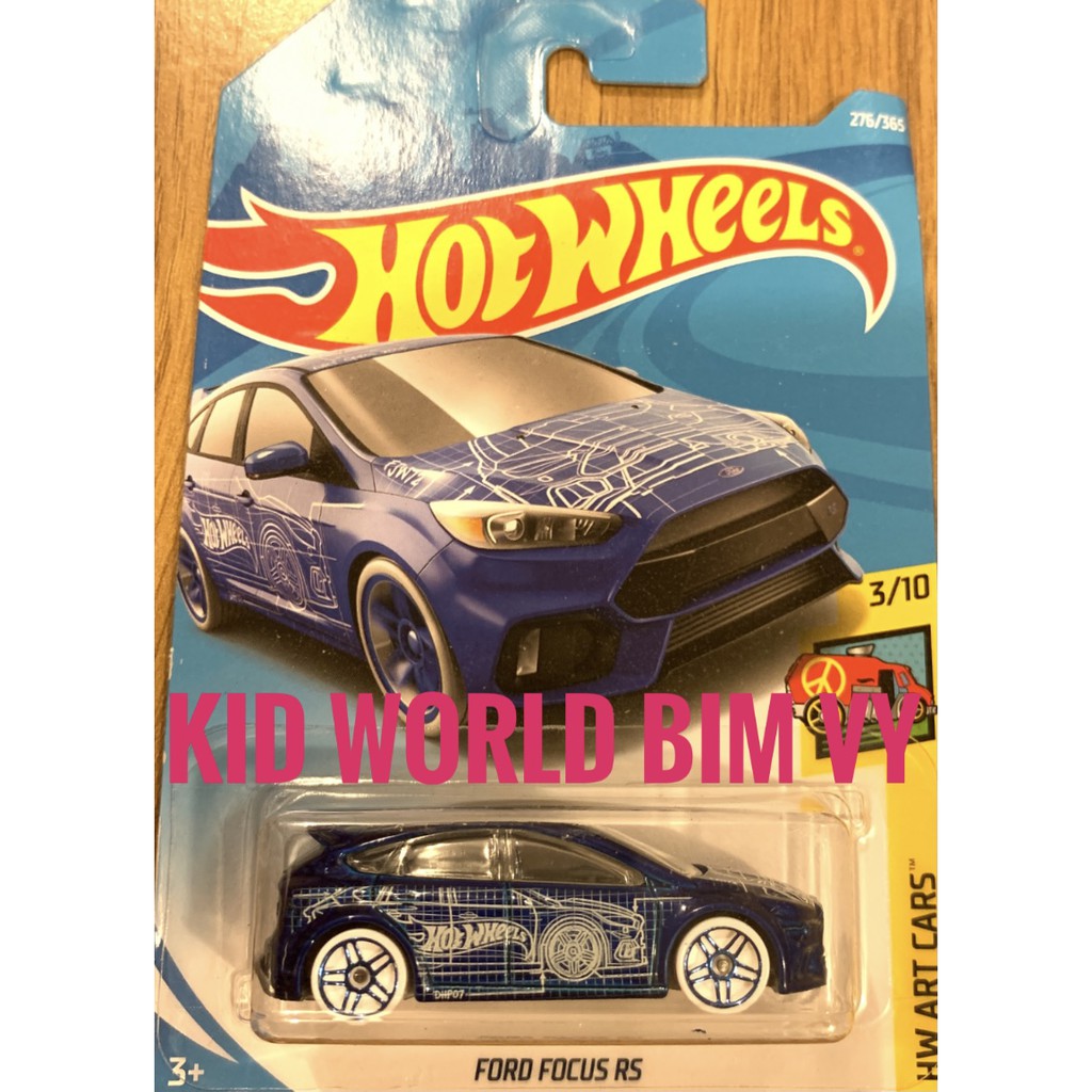 Xe mô hình Hot Wheels basic Ford Focus RS FJW72, 40K.