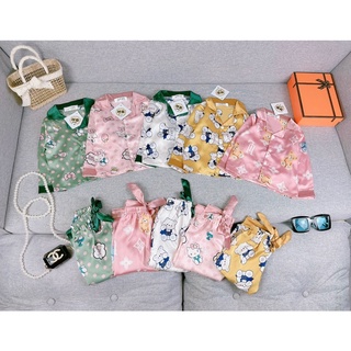 Đồ bộ pijama bé gái tay dài hoạ tiết xinh sẵn