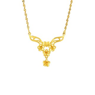 Dây Chuyền Nữ Khắc Hoa Cổ Điển, Mạ Vàng 24K, Trang Sức Xuping Chính Hãng, XPDC05