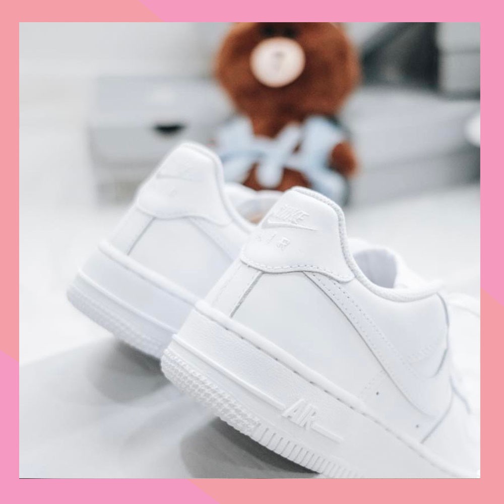 Giày Nike AF1 All White cổ thấp Chính Hãng Chuẩn Auth Shipped US Fullbox