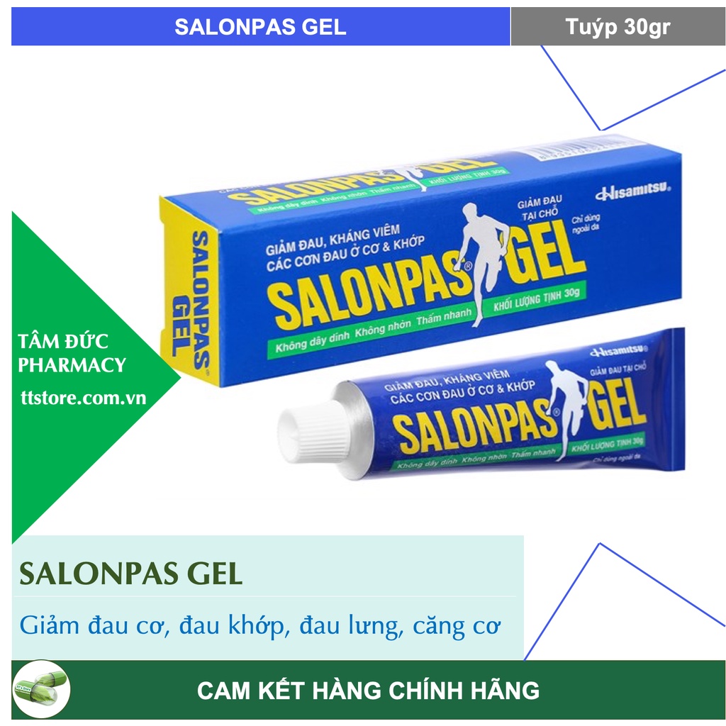 Salonpas Gel HISAMITSU [Tuýp 30gr] - Gel Giảm đau cơ, khớp