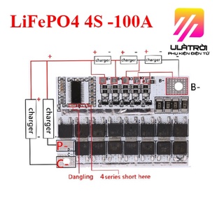 Mạch Bảo Vệ Pin 12V 100a 4S Bms 3.2V