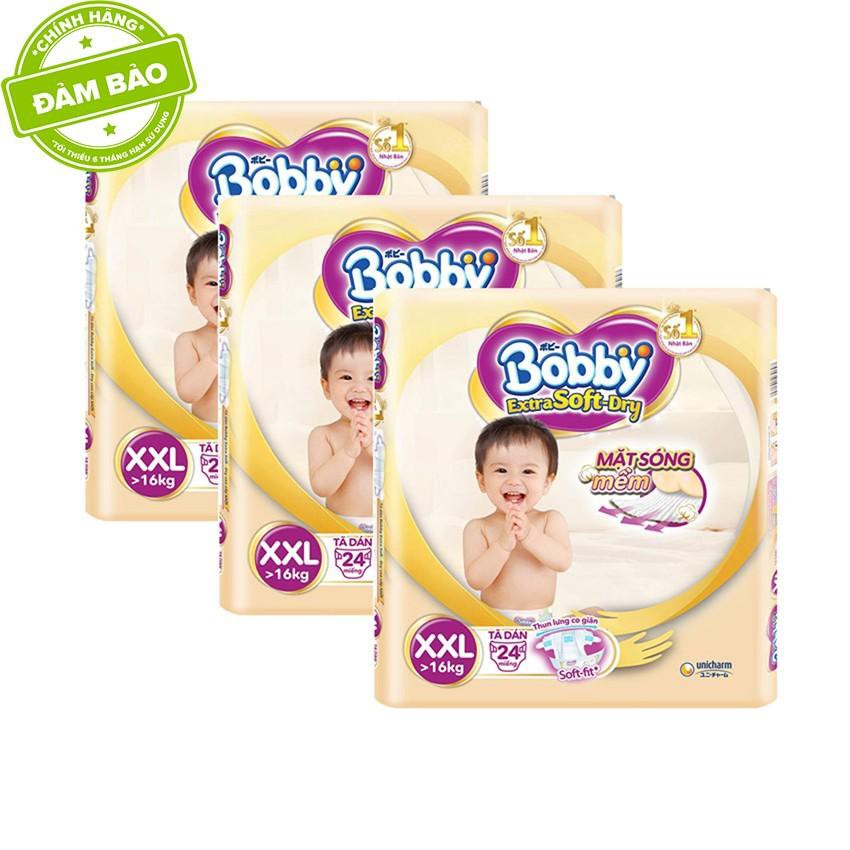 Bỉm/Tả dán siêu mềm Bobby Extra Soft-dry size S40,M34,L30,XL27,XX24.