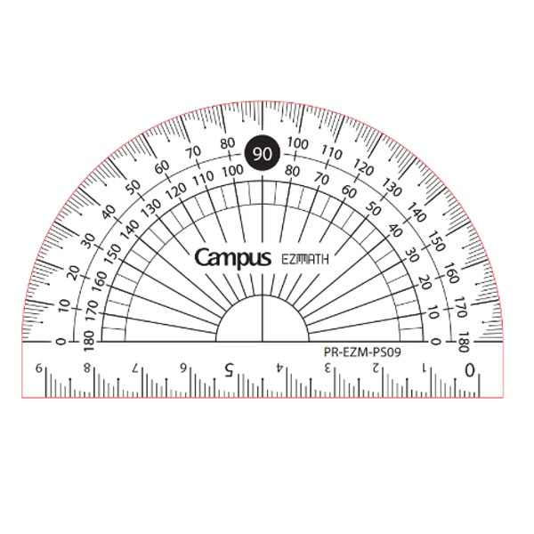 Thước Đo Độ EZMath Đường Kính 9 cm Campus PR-EZM-PS09