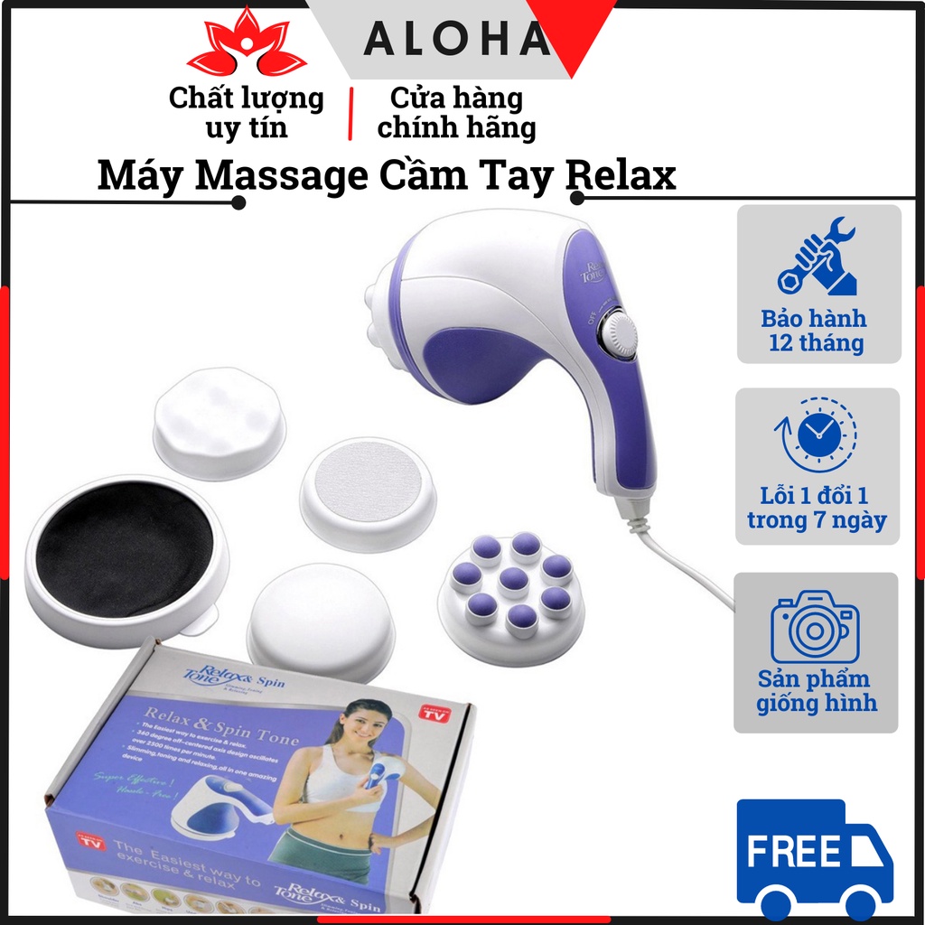 Máy mát xa cầm tay Relax and Spin Tone - Máy massage nhỏ gọn chất liệu cao cấp giúp lưu thông tuần hoàn khí huyết