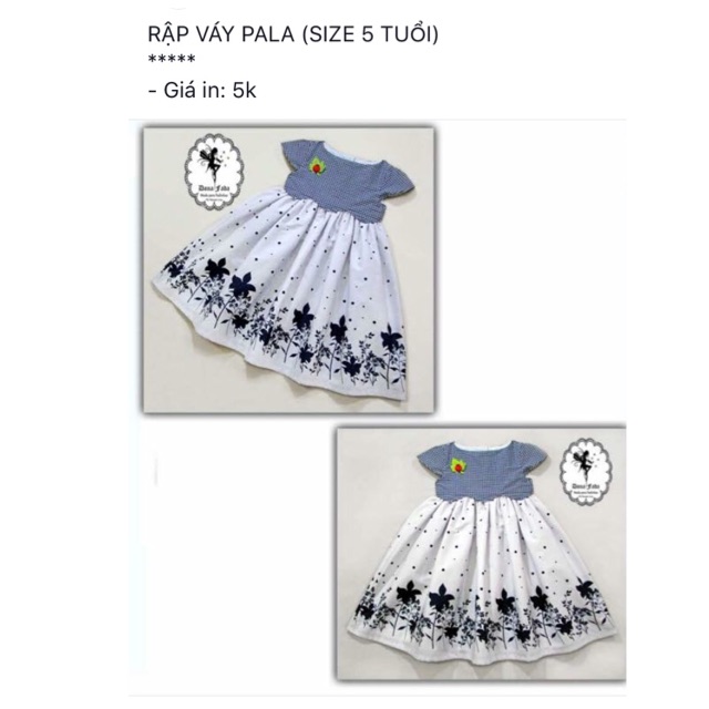 RẬP VÁY PALA (SIZE 5 TUỔI)