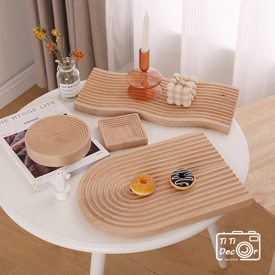 Khay Gỗ Đựng Đồ Ăn TiTi Decor Đựng Bánh, Trà Mứt, Decor Trang Trí Phong Cách Bắc Âu