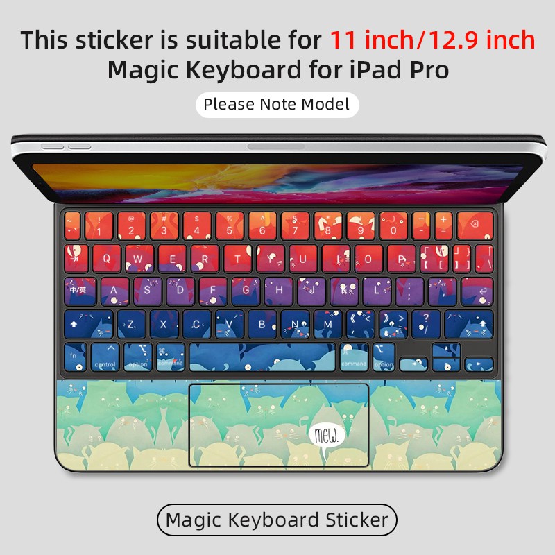 Suitable For Magic Keyboard Skin Sticker 2022 IPad Pro4 11 inch ipad pro 6 12.9 ipad air 4/5 10.9 Tablet sticker full Decal Cute Cartoon Protective Keyboard Cover Film 2022/2021 new