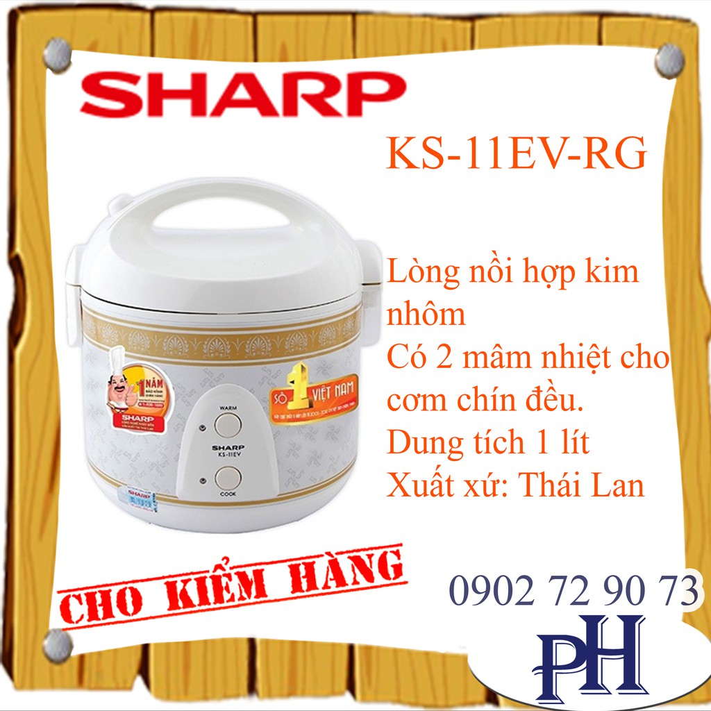 Nồi cơm điện nắp gài Sharp KS-11EV"RG"