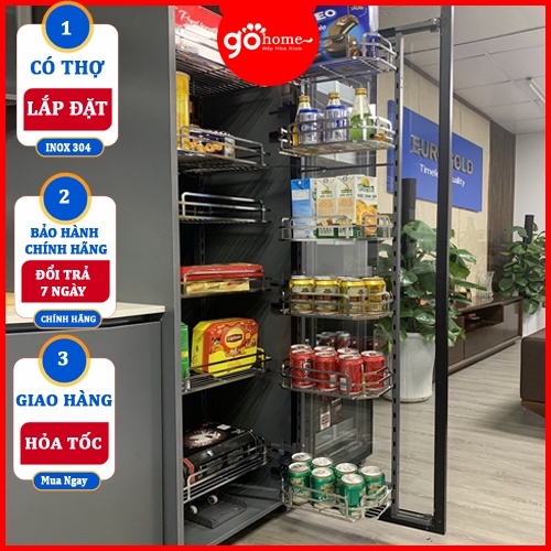 {Hàng Cao Cấp) Kệ Tủ Để Đồ Khô 12 Ngăn 6 Tầng NAN DẸT - Ray giảm Chấn Cao Cấp INOX 304 (Có Thợ Lắp)