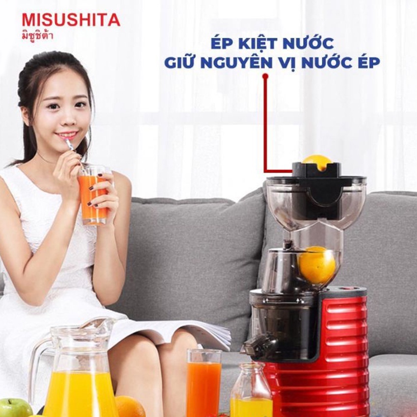 Máy ép chậm nguyên quả Misushita MS-2133 Thái Lan công suất 250W  Hàng chính hãng bảo hành 12 tháng ép kiệt bã