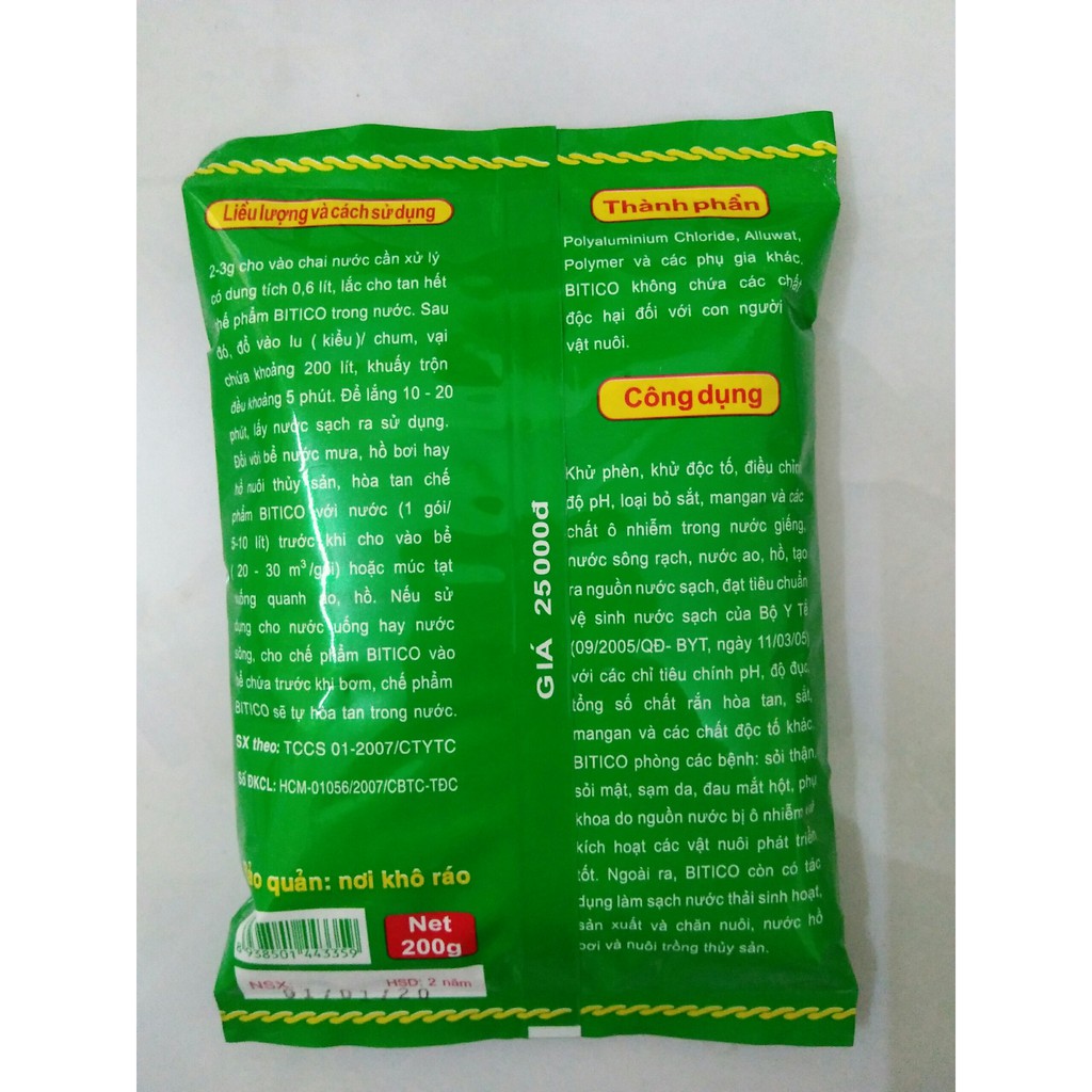 Combo 5 gói xử lý nước sinh hoạt, khử phèn, khử độc tố ao hồ hiệu quả