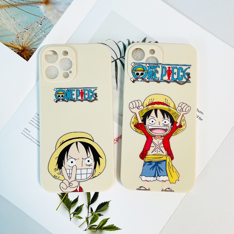 Ốp lưng silicon dẻo hình One Piece Luffy cho iPhone 11 12 Mini Pro Max SE 6 6s 7 8 Plus X XR XS Max