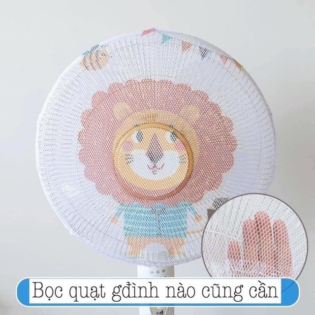 Lưới bọc quạt an toàn cho bé hình hoạt hình dễ thương - loại to trùm kín quạt 88057 SHIPNHANH88