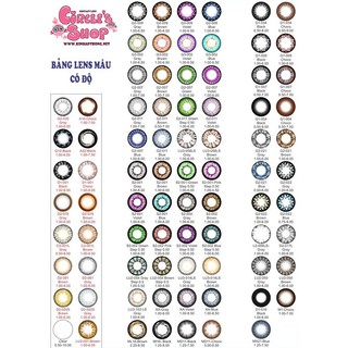 BẢNG TỔNG HỢP LENS MÀU CÓ ĐỘ CHÍNH HÃNG (HSD 1 NĂM) + TẶNG BỘ KHAY, NHÍP, CÂY ĐEO