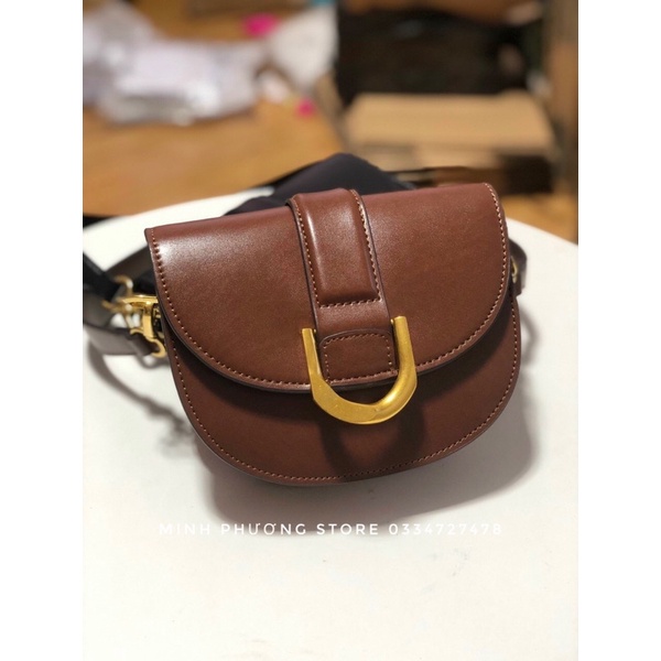 Túi đeo chéo C.N.K khuyết size 19 hai dây đeo chéo và kẹp nách bé bé sang chảnh