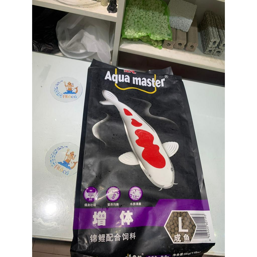 Bao 5kg Cám Aqua Master HiGrowth size L cám siêu tăng trọng lên màu cá Koi