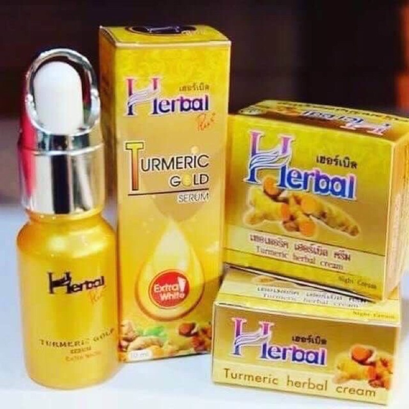 Combo kem + serum Nghệ Turmeric Herbal Thái LanThâm Mụn/Trắng Da