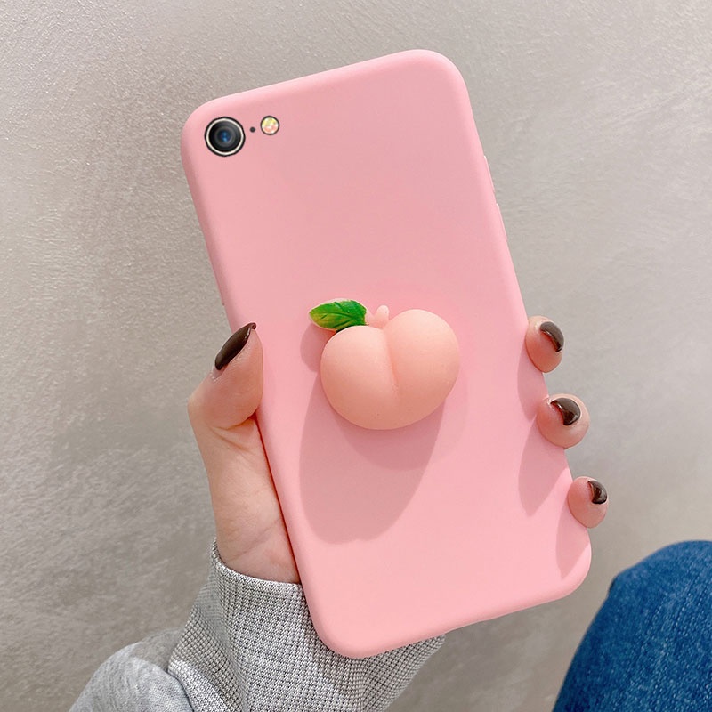 Dễ Thương Ốp Điện Thoại Mềm Hình Quả Đào Màu Macaron Cho Oppo F1S F3 Plus F5 F7 F9 F11 Pro F17 A83