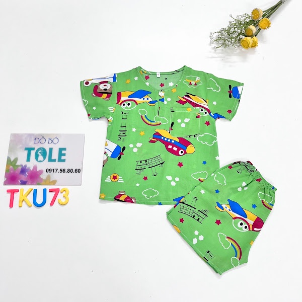 Đồ bộ ngắn dành cho bé trai vải tole (11-13kg)