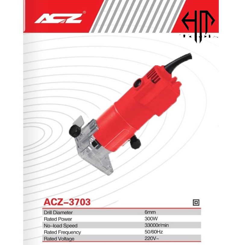 Máy phay gỗ cầm tay 6.35mm ACZ 3703, công suất 350w - Máy phay alu, máy soi gỗ, máy tạo rãnh, soi mọng gỗ