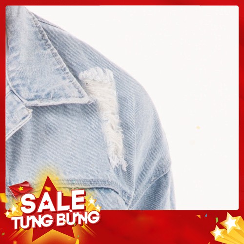 -HÀNG NHẬP KHẨU Áo khoác jean nam rách màu xanh nhạt form chuẩn áo khoát xuất khẩu hàn quốc Liên hệ mua hàng 084.209.198