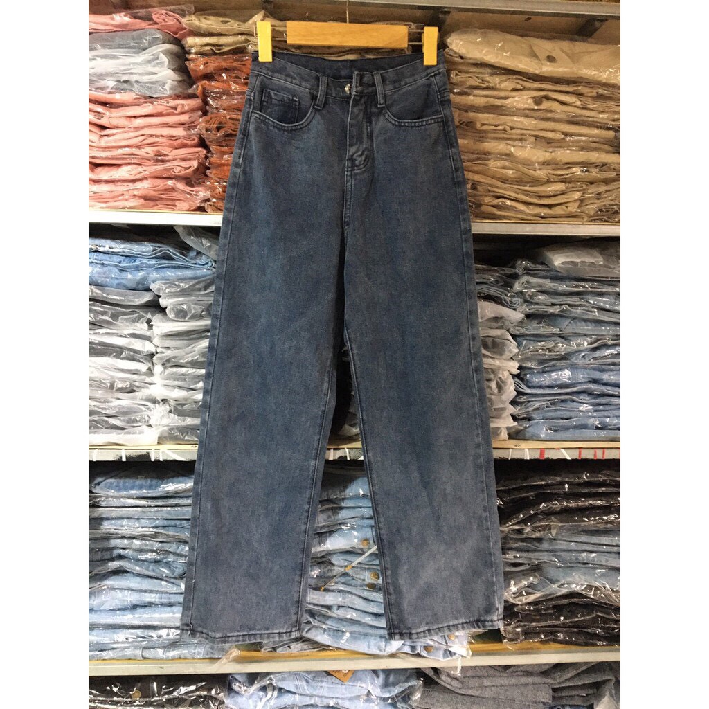 Quần JEAN Baggy Nữ Cao Cấp Ống Rộng Dáng Suông Unisex thời trang cá tính- AQ STORE