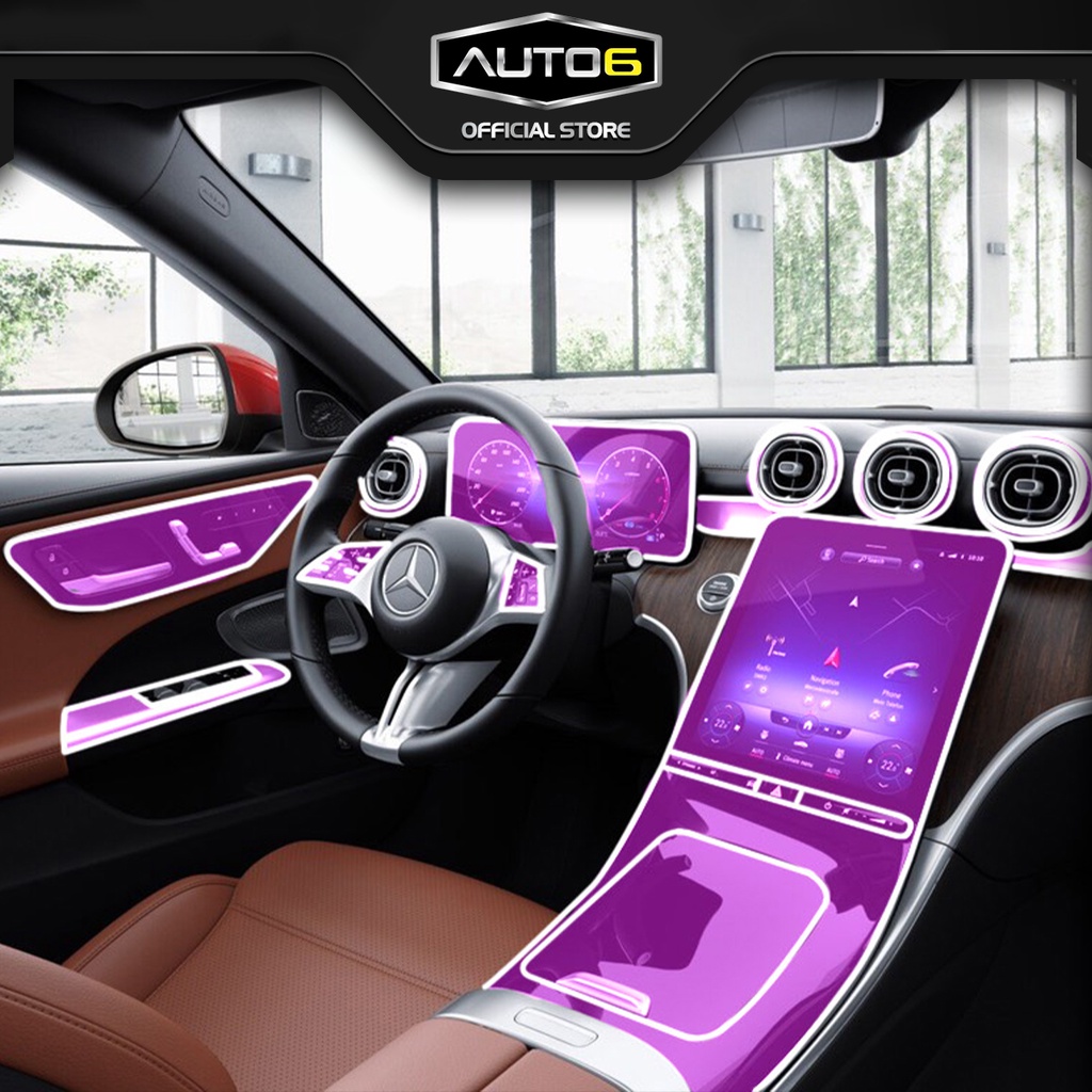 Bộ Film PPF trong suốt dán xe MERCEDES C200 2022-2023 AVANTGARDE PLUS chống xước nội thất - AUTO6