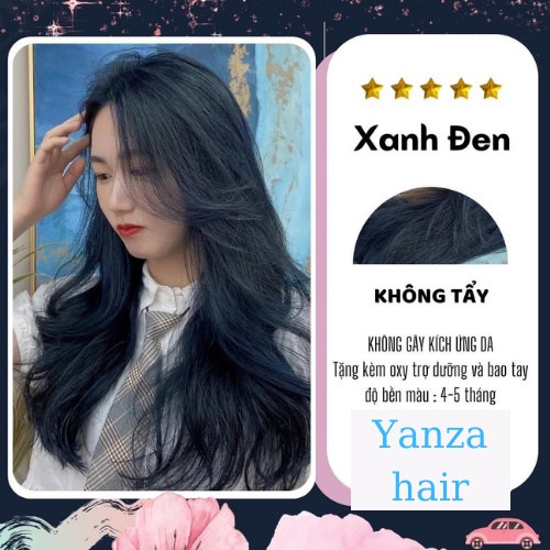 Thuốc nhuộm tóc Nâu Đen , Xanh Đen không tẩy tặng găng tay mũ chùm oxi trợ nhuộm | Yanzahair