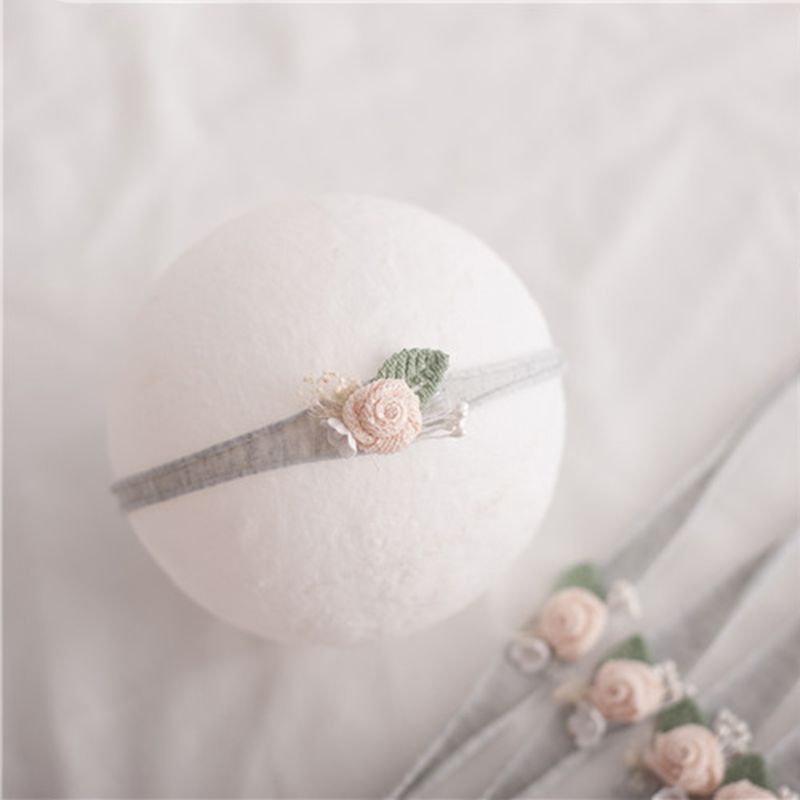 Băng Đô Đính Hoa Xinh Xắn Dùng Làm Phụ Kiện Chụp Ảnh Cho Bé Gái Sơ Sinh