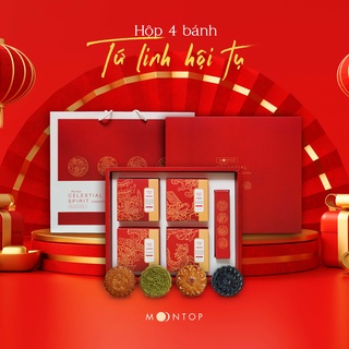 Hộp 4 bánh trung thu handmade cao cấp Tứ Linh hội tụ | MOONTOP