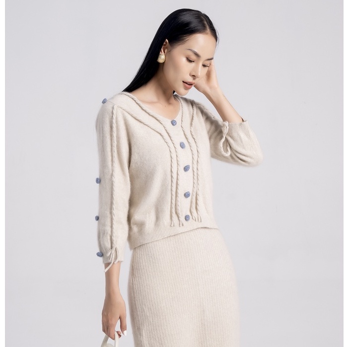 Áo len nữ tay lỡ cổ V Eva de Eva 21SALE002T