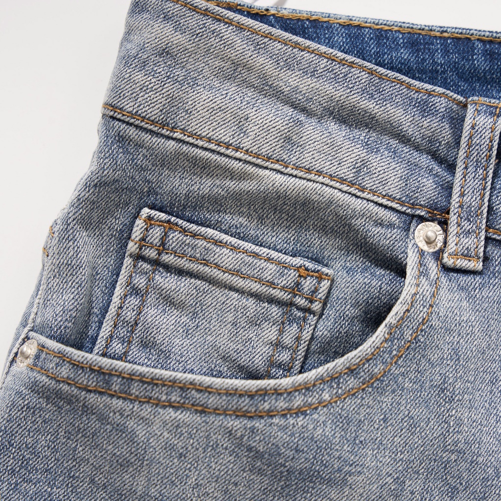 Quần Jean Nam Ghi Sáng Rách ATINO Chất Liệu Jean Pha Spandex Form Slim-Fit QJ1.1027