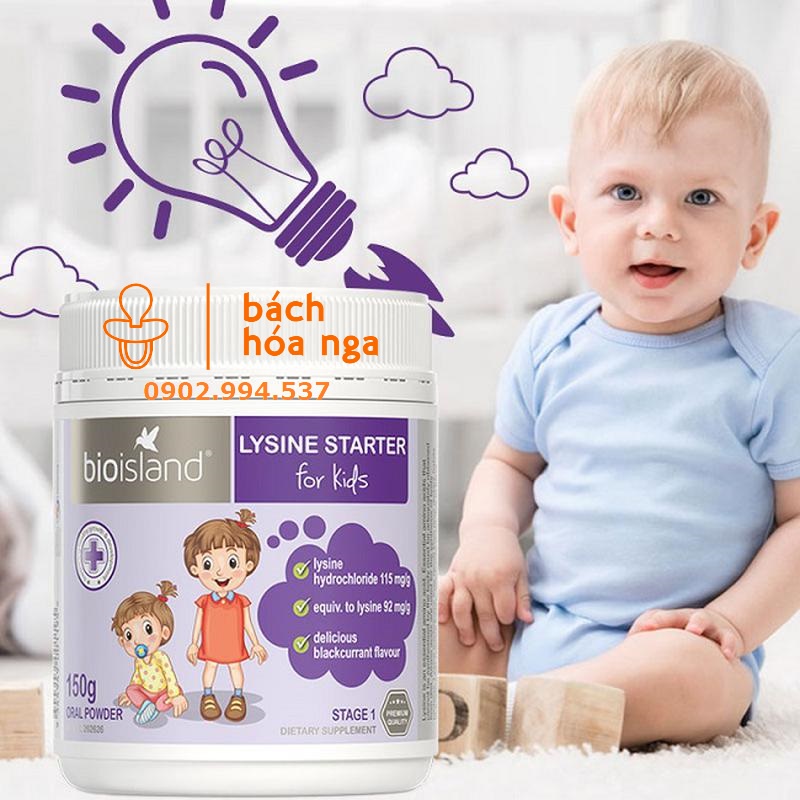 Bột Tăng Chiều Cao Lysine Bioisland Úc Cho Bé Từ 7m Hộp 150g