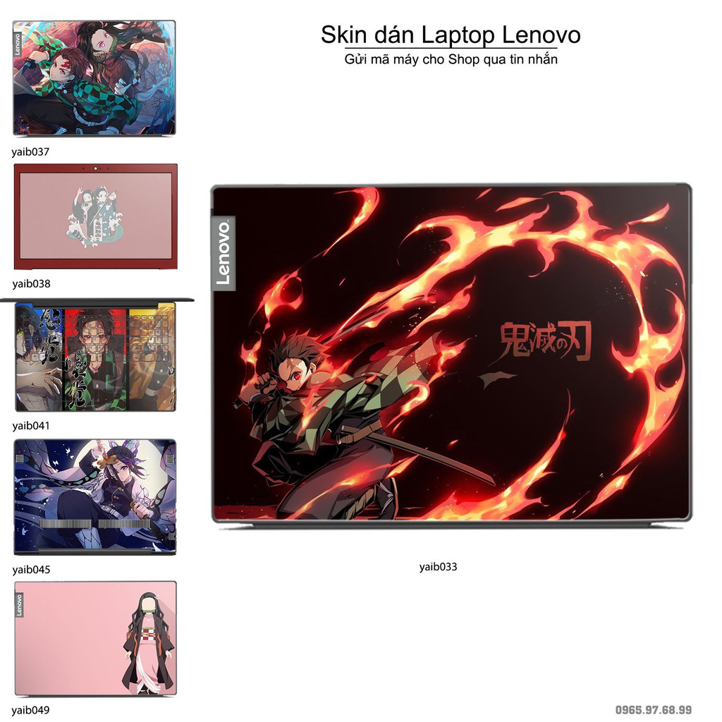 Skin dán Laptop Lenovo in hình Kimetsu No Yaiba _nhiều mẫu 2 (inbox mã máy cho Shop)