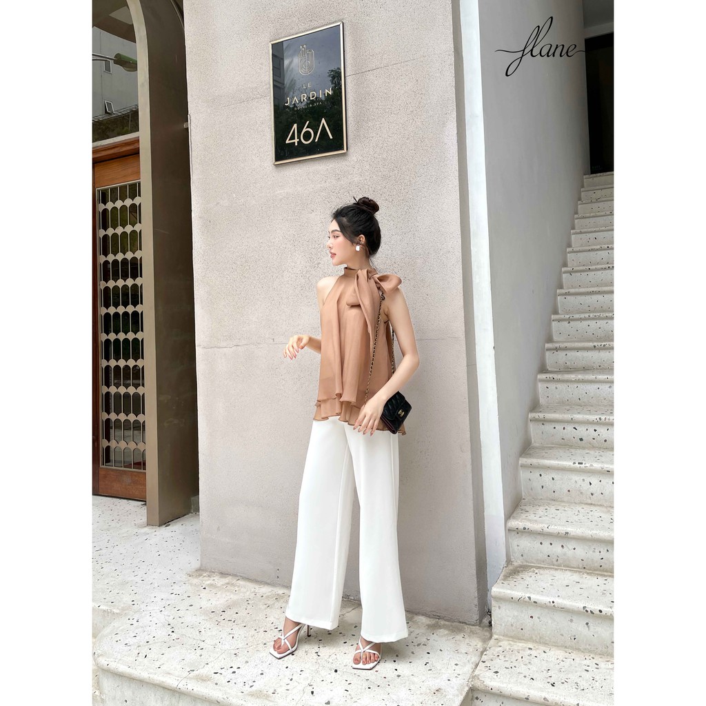 Quần ống rộng  [𝐅𝐑𝐄𝐄𝐒𝐇𝐈𝐏]  thiết kế FLane - quần trắng ống suông cao cấp nữ