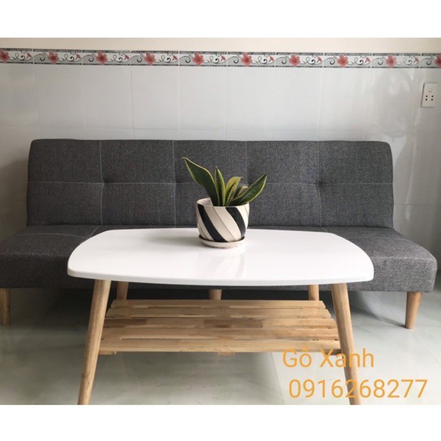 Bàn trà hình chữ Nhật chân gập - Bàn Sofa có ngăn để đồ bên dưới