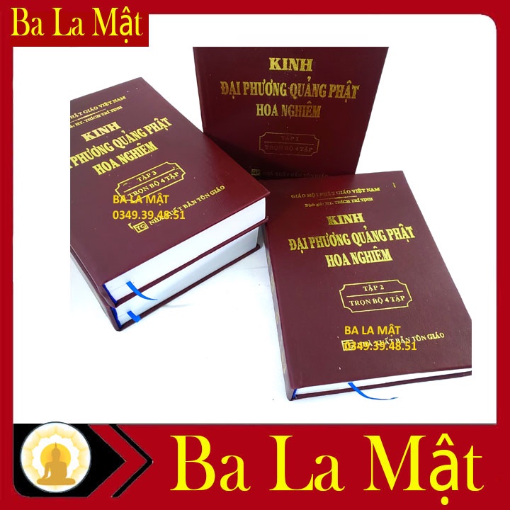 Sách - Kinh Đại Phương Quảng Phật Hoa Nghiêm Trọn Bộ Bìa Da 4 Quyển - Ba La Mật Shop