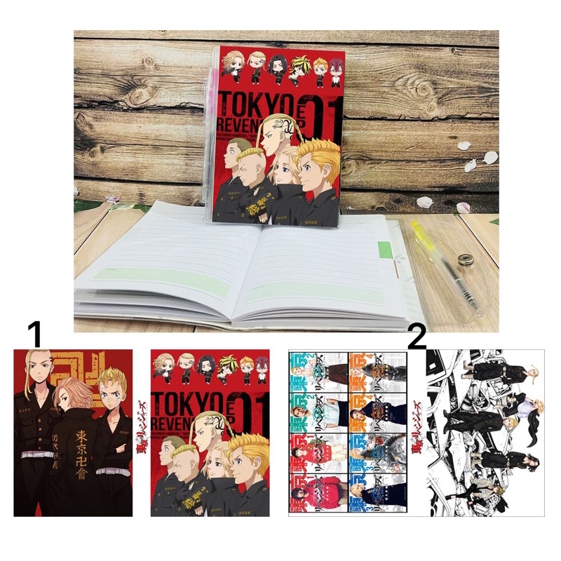 sổ tay tokyo revengers tặng kèm bút/sổ viết anime kịch trường của takemichi