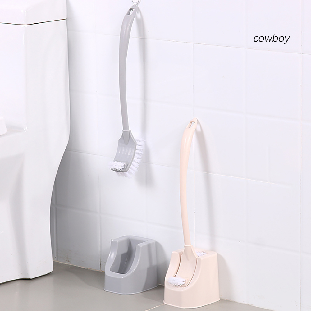 (Hàng Mới Về) Cọ Vệ Sinh Toilet Tay Cầm Dài Hai Mặt Bằng Nhựa Tiện Dụng