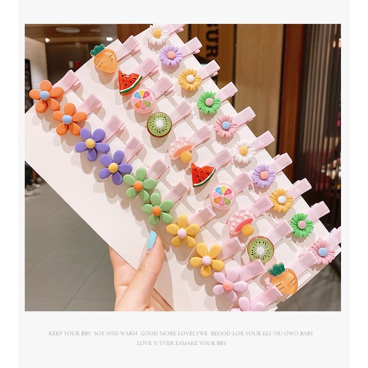 Set Kẹp Tóc Mái 10 Món Nhiều Hình Kute Cho Bé Gái siêu cute, dễ thương