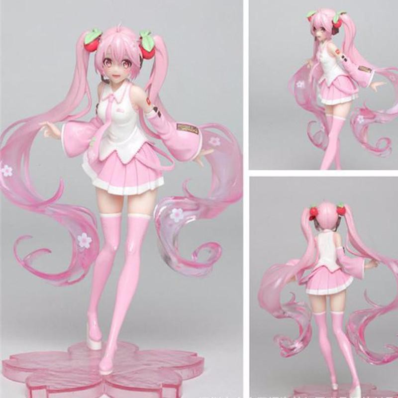 Mô hình nhân vật hoạt hình Figure Hatsune Miku Sakura Hatsune Ver anime tóc hồng xinh xắn trưng bày dễ thương tóc dâu